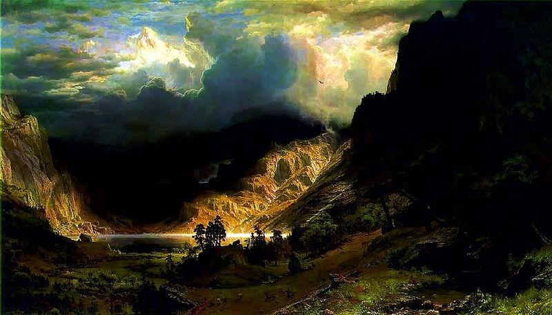 Albert Bierstadt Storm in the Rocky Mountains Mt Rosalie